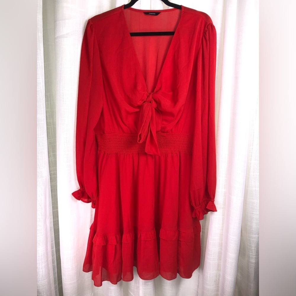 Chic Red Long Sleeve Dress - Picture 8 of 10